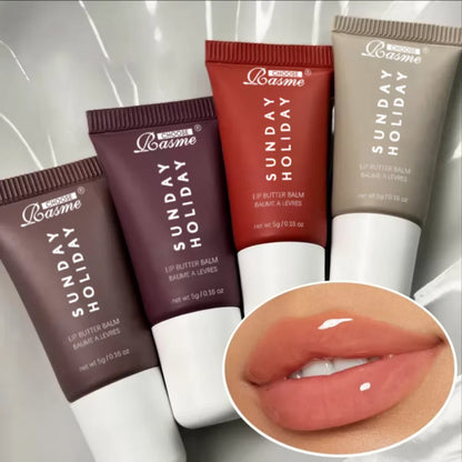 Vanilla Beige Lip Balm Moisturizing Transparent Lipstick Set Smooth Soft Tube Mirror Lip Gloss Lip Makeup
