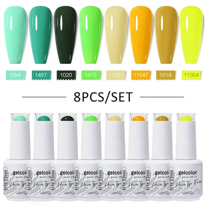 Arte Clavo 8Pcs/Set Gel Nail Polish Set 15ml Colorful Semi Permanent For Manicure Varnish Soak Off UV LED Nail Art Gel Kits