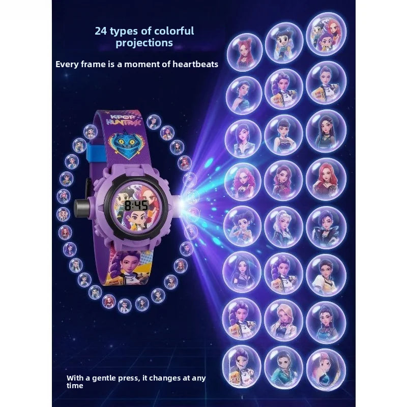 K-Pop HUNTRX Projection Watch: Bandai Multi-Functional Timepiece