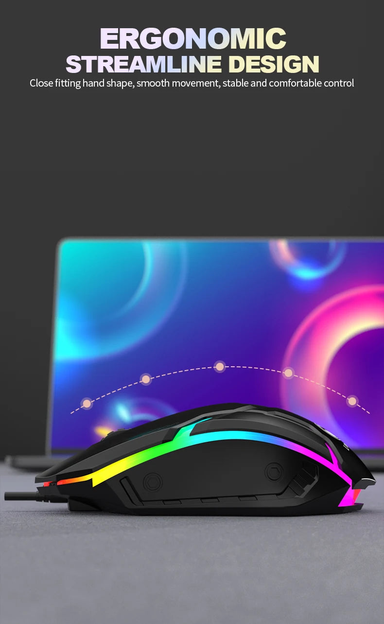 S1 Mouse USB Wired Mouse Computer Laptop Gaming Office Luminous Mouse