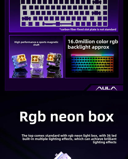 AULA HERO84 HE Wired Mechanical Keyboard RGB Music Rhythm 8K Return Rate Keyboard Magnetic Switch Computer Accessorie for Gamer