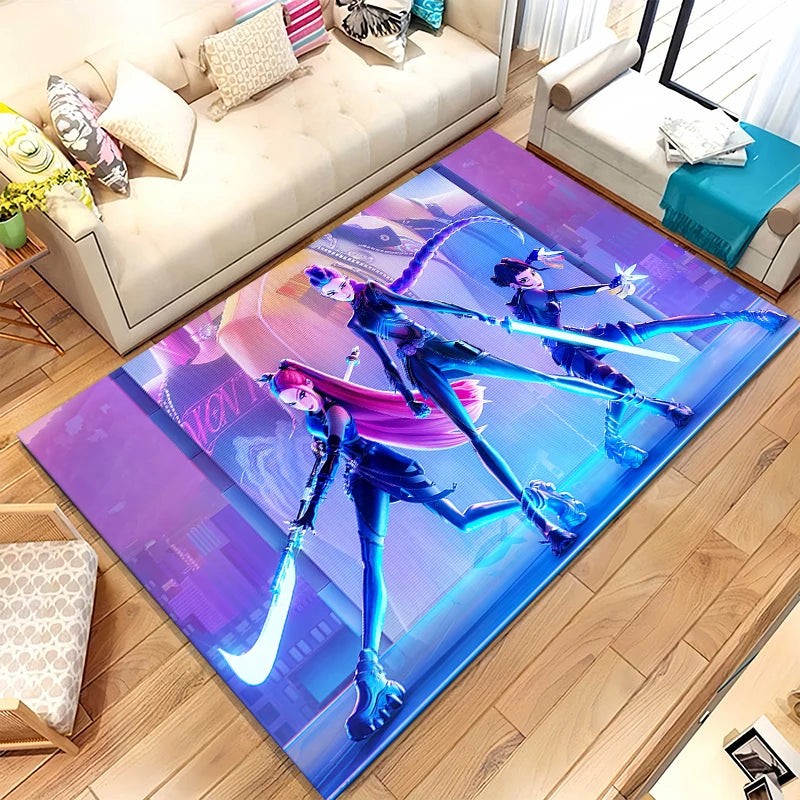 K-Pop Demon Hunters Golden Saja Boys Living Room Non-Slip Area Rug Soft Carpet for Bedroom Playroom Sofa,Home Decor Doormat