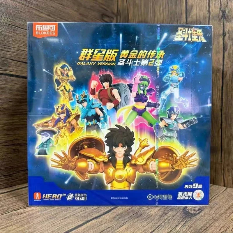 Original Blokees Saint Seiya Galaxy V1V2V03V4 Athena Aries Mu Aiolia Aldebaran Kiki Shiryu Lionet Ban FigureChildren ToysGift