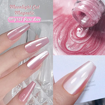BORN PRETTY Sparkling Glass Bead Cat Magnetic Gel Nail Polish Flash White Spar Red Color Semi Permanent Soak Off UV Gel Varnish