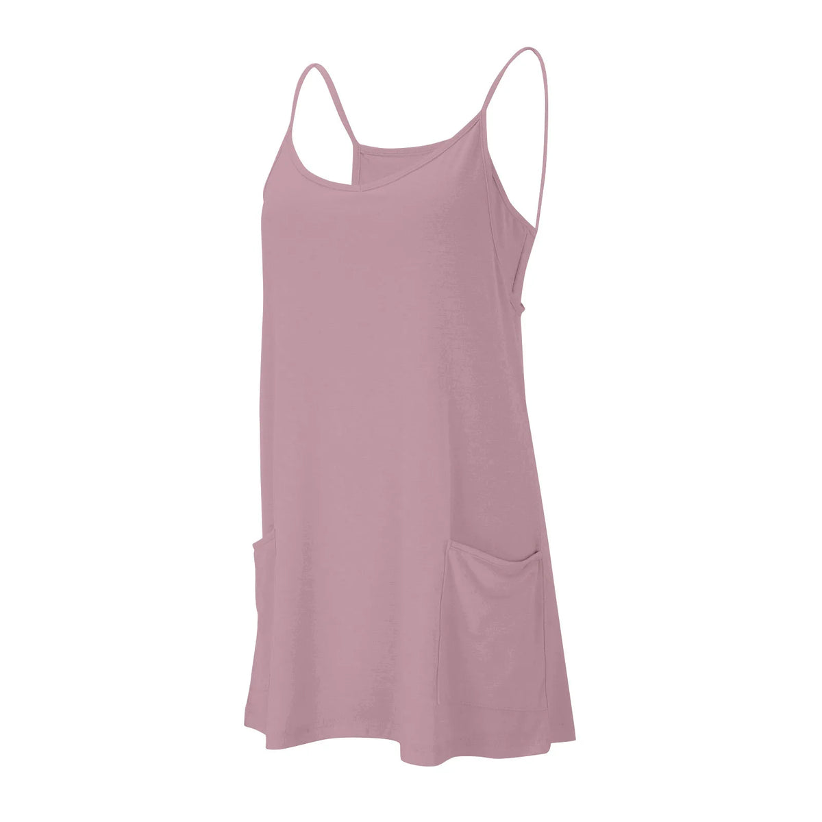 Women's Tennis Dress Solid Color Pocket Sexy Suspender Fake Two-piece Loose Breathable Comfortable Sports Dress