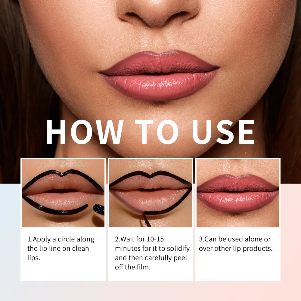 Waterproof Lip Liner Peel Off Tattoo Lipgloss Waterproof Long Lasting Matte Lip Tint Brown Contour Tear-off Lips Stain Cosmetic