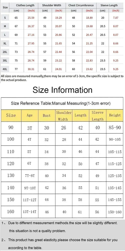 Pokémon Joint Short-sleeved T-shirt Magikarp Noodles Men's and Women's Summer Loose and Breathable Parent-child Top Clothing