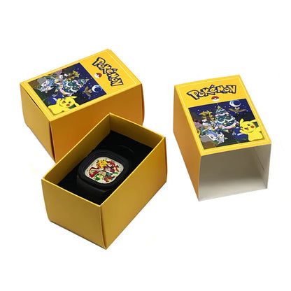 Pocket Monster Watch Anime Pikachu Cartoon Children's Quality Cute Square Watch Gift Box Series Children's Christmas Gifts