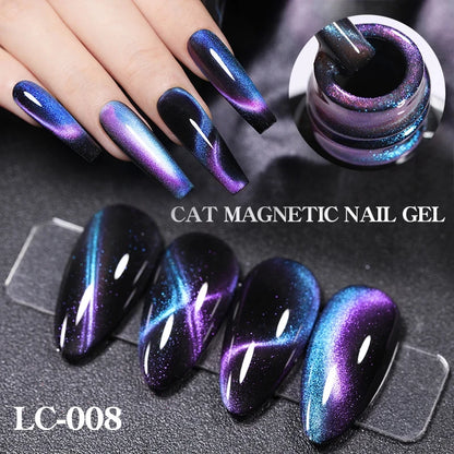 LILYCUTE 7ml 9D Cat Magnetic Gel Nail Polish Iridescent Magnet Semi Permanent Soak Off UV LED Manicure For Nail Art Gel Varnish