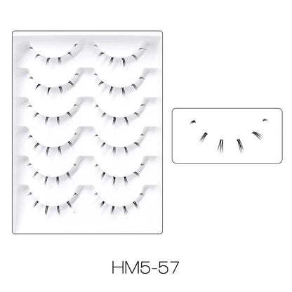 10Pairs Bottom Eyelashes Manga Lower Lashes Clear Band Wispy Small Flame Under Eye Lashes Korean Makeup Cosplay Tools