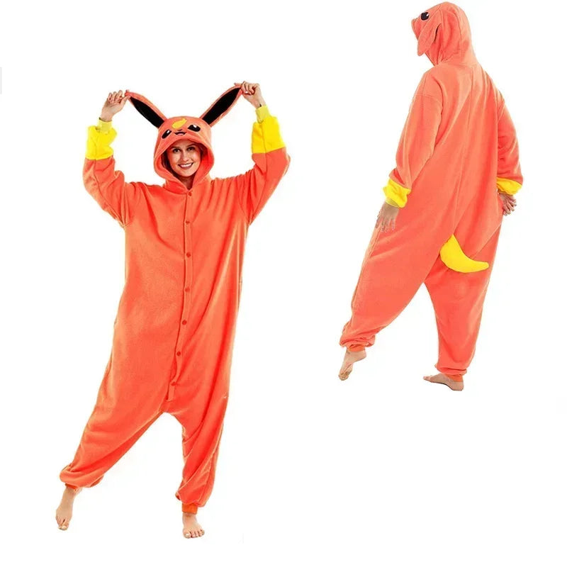 TAKARA TOMY Pokemon Kigurumi Onesie Snorlax Eevee Squirtle Gengar Pijama Cosplay Costume Halloween Adult Anime Umbreon Pajamas