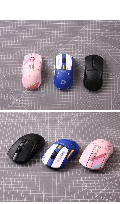 DAREU PC Gaming Mouse Tri-mode Connect Bluetooth Wired 2.4G Wireless Mice with Charging Base KBS Buttons Mous for Laptop Gamer