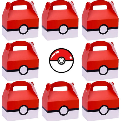 Pokemon Gift Box Pikachu Party Favors Birthday Party Decorations Pokeball Paper Gift Bags Handle Candy Box Baby Shower For Kids