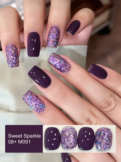 2/16pcs Nail Art Candy Sequins Solid Color Nail Polish Gel Set, Color Sequins with Solid Color Shiny Gloss Nail Art DIY