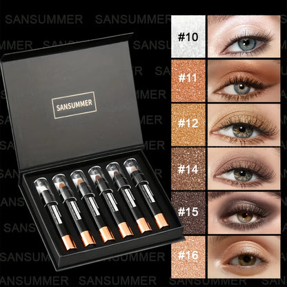 7-color waterproof eye shadow stick, pearlescent matte treatment, to create a natural and lasting eye makeup flash.