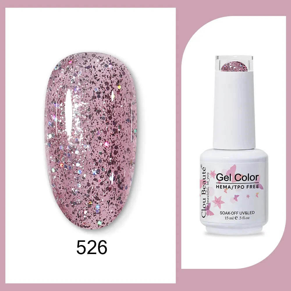 Clou Beaute 15ml Red Black White Green Neon Gel Nail Polish Base Top Coat Velvet Top 400 Colors Semi Permanent Gel Nail Varnish