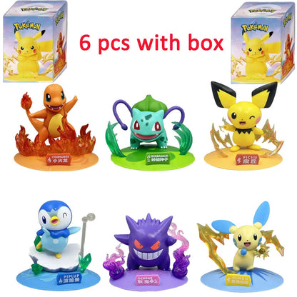 Hot 12 style Pokémon Action Dolls cute Pikachu Blind Box Anime Models Desktop Decorations Pok é mon Toys kids Birthday Gifts