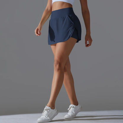 Outdoor Sports Yoga Skirt Badminton Tennis Skirt High Waist Breathable Sweat Skirt Active Athletic Yoga Fitness Skirt Short