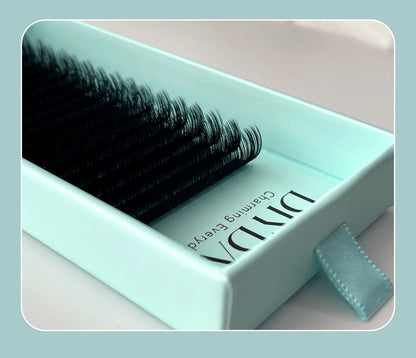 DIYDAY Individual Eyelash Extension Long Length Classic Lashes Extensions Trays Wholesale Matte Black Soft Mink Faux Eyelashes