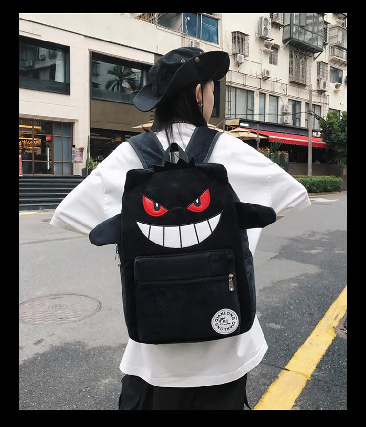 TAKARA TOMY Pokemon Backpack Gengar Student School Bag Children's Gifts Cartoon Kawaii SchoolBag Mochila