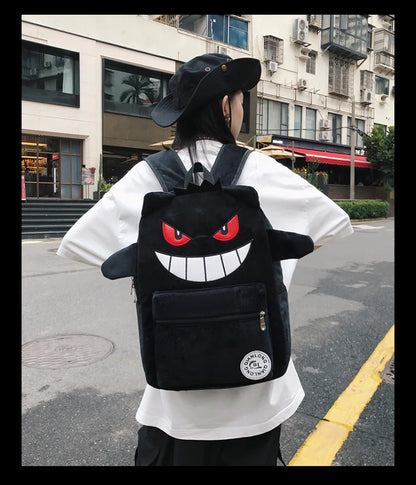 TAKARA TOMY Pokemon Backpack Gengar Student School Bag Children's Gifts Cartoon Kawaii SchoolBag Mochila