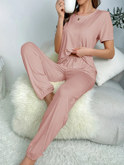 Suit Women's Clothing Family Clothing Summer Comfortable Casual Fashion Pajamas And Pants Set Two-piece