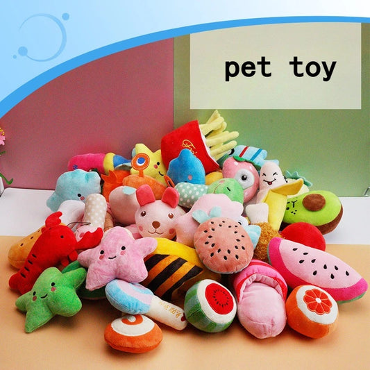 5/10pcs Pet Chew Toy with Squeaking Plush Toys, Small Chili and Eggplant Shapes, Dog Interactive Toys To Bite, Pet Gifts