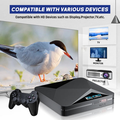 KINHANK Super Console X2 Pro Retro Video Game Console with 37000 Video Games for PS1/DC/MAME/SS with Gamepad Kid Gift Game Box