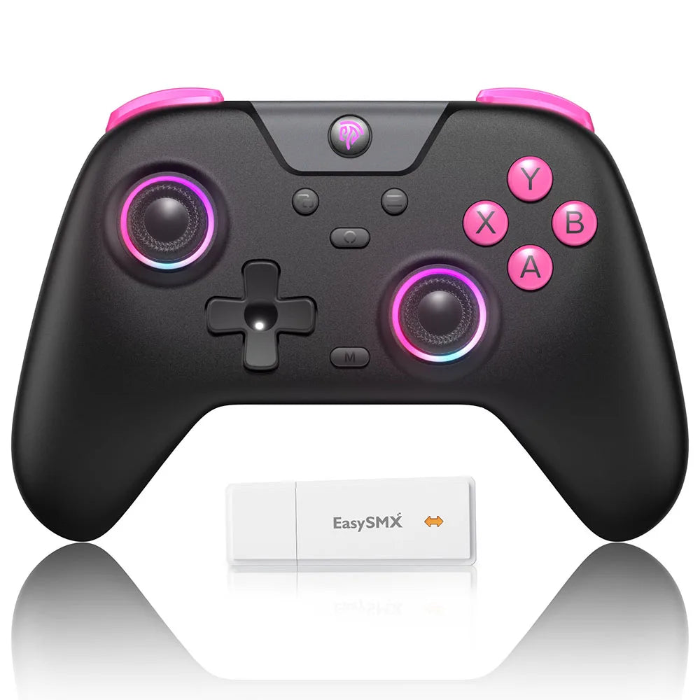 EasySMX X05 Wireless Gamepad Bluetooth Gaming Controller Compatible with PC/Phone/Switch/ Steam Gamer, RGB Light, Hall Effect