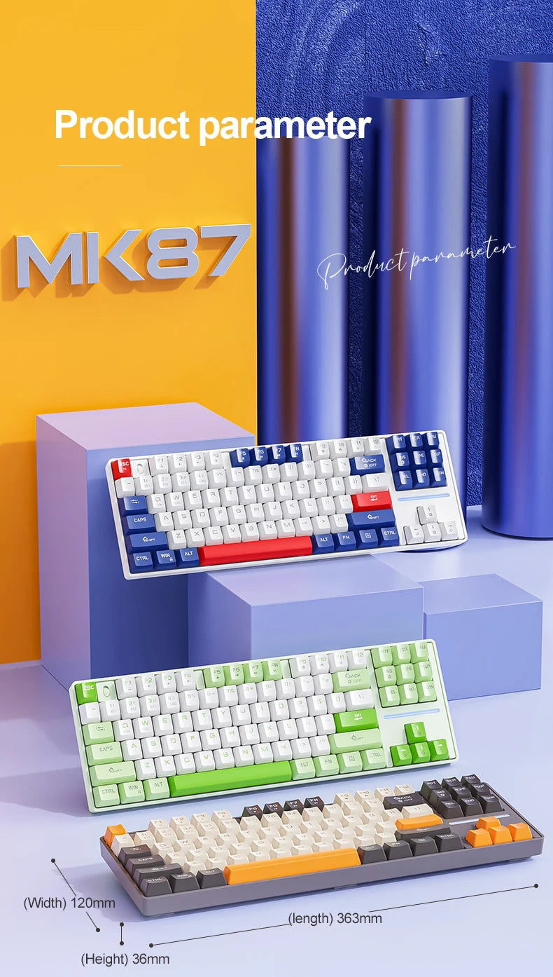 SMAILWOLF MK87 Bluetooth wireless mechanical keyboard E-sports game full key hot plug custom keyboard