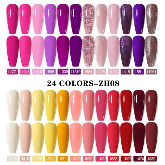 Arte Clavo 15ml 24pcs/Set Gel Nail Polish Set Kit Semi Permanent Base Top Coat LED Varnish Summer Neon Colors UV Nails Art Gel