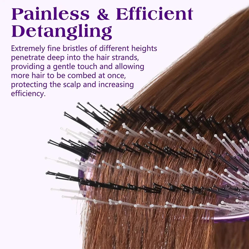 Japanese Premium Head Massager Scalp Brush Hair Massager Shampoo Brush Wet Plastic Detangling Brush Hair Cleaning Comb Rose Gold