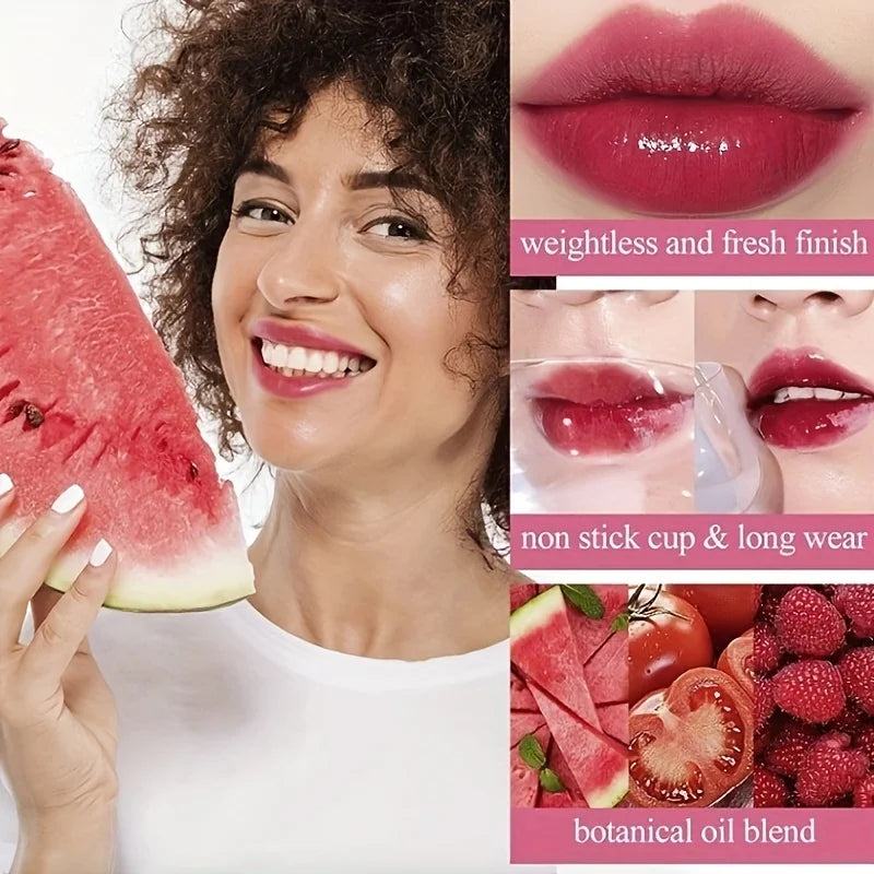JUJU DREAM Clear Transparent Lip Gloss Set: 4-Color Water-Gloss Glaze