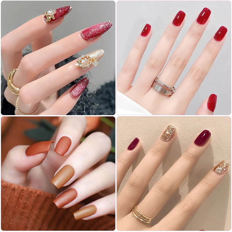 Nail Gel Polish Kit With LED Nail Lamp Semi-Permanent 27 Colors Soak Off Base&Top Coat Varnish Manicure Set For Nails Salon Kit