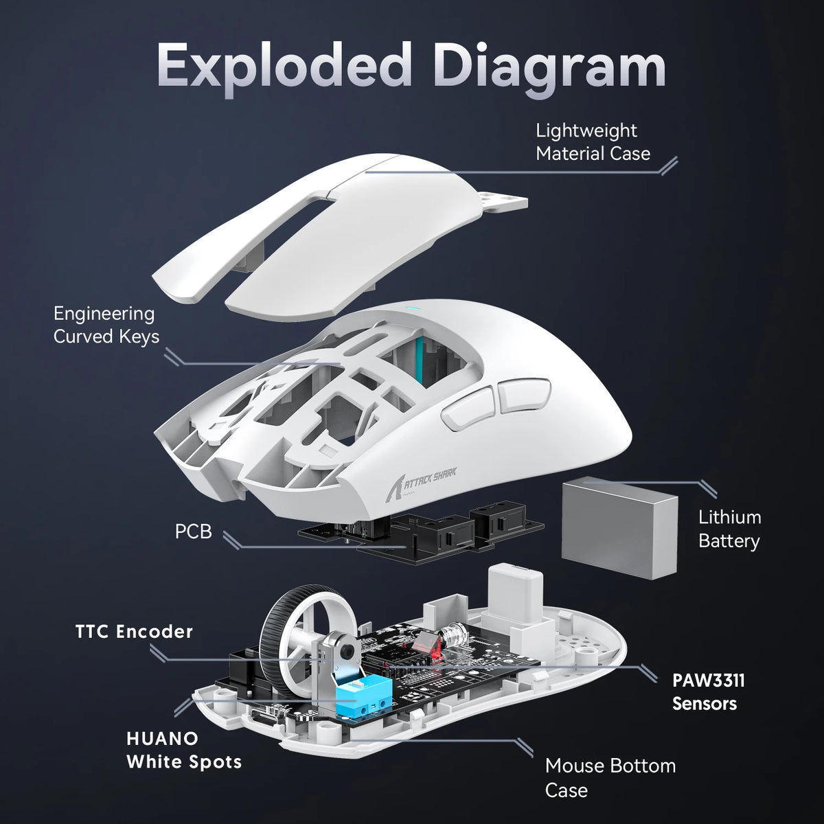 Attack Shark X11 X11SE Wireless Gaming Mouse,1000 Hz,2.4G RGB Optical Mouse,16000 DPI,Ergonomic Computer Mice for PC Laptop Mac