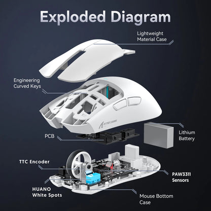 Attack Shark X11 X11SE Wireless Gaming Mouse,1000 Hz,2.4G RGB Optical Mouse,16000 DPI,Ergonomic Computer Mice for PC Laptop Mac