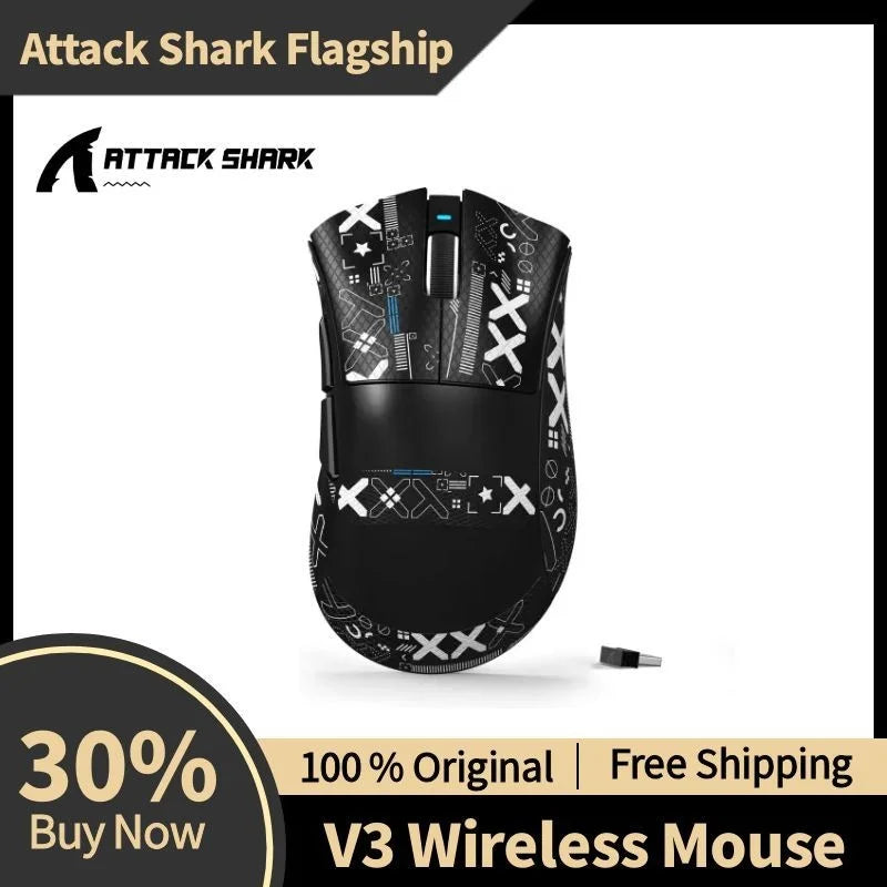 ATTACK SHARK V3 Light Wireless Gaming Mouse PAW3311 Sensor 25000DPI500mAh, 62g 25KDPI 2.4G/BT/USB-C Rechargeable Wireless Mouse