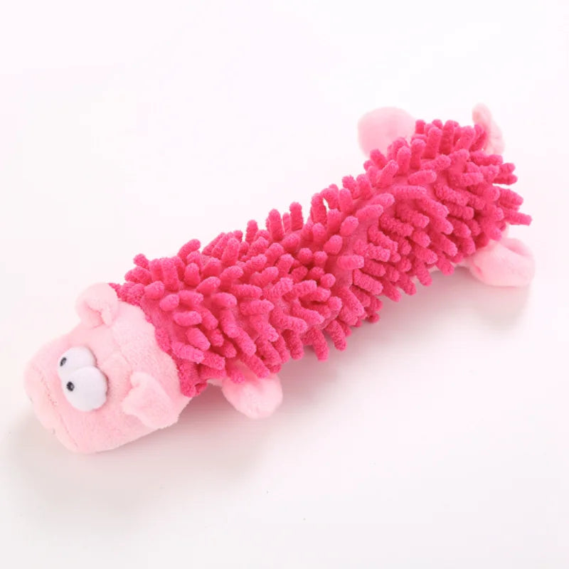 Durable Pet Dog Plush Toy for Small Breeds - Animal Shape Squeaky Chew Cleaning Toy for Chihuahua Yorkshire Bichon Puppies