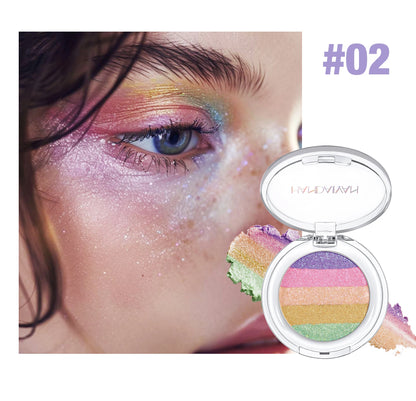 Multipurpose Pressed Powder Eyeshadow Palette Waterproof Long Lasting Highly Pigmented Rainbow Highlighter Chameleon Makeup