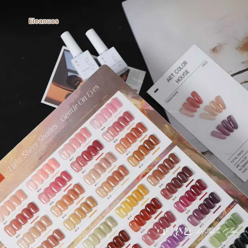 Eleanuos 48pcs 15ml Jelly Gel Polish Kit TPO Free  Milk Shake Ice Tea Transparent Gel Polish UV LED Gel Lacquer Clear Gel Set