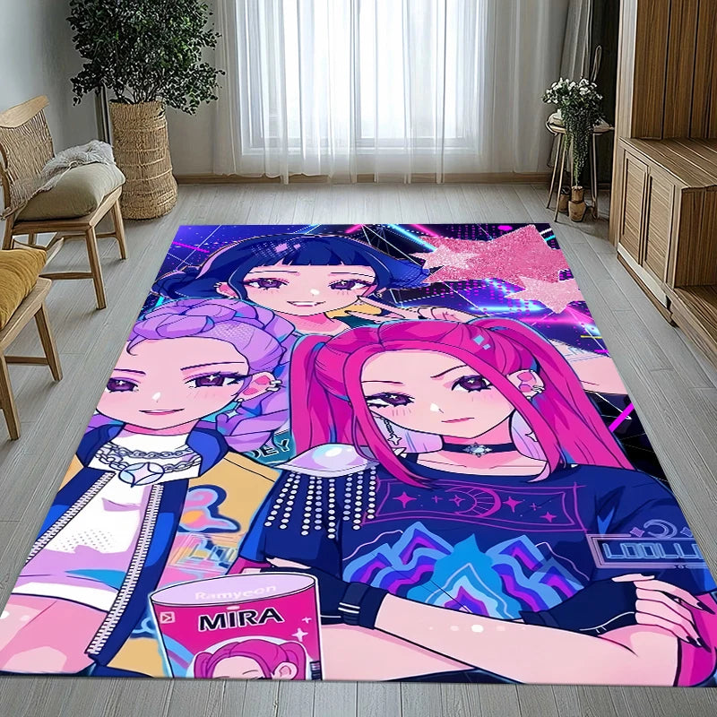 K-Pop Demon Hunters Golden Saja Boys Living Room Non-Slip Area Rug Soft Carpet for Bedroom Playroom Sofa,Home Decor Doormat