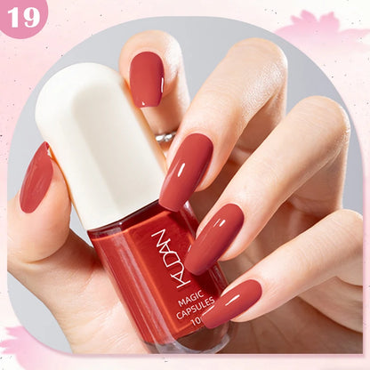 KUDAN Dark Burgundy Nail Polish, Alcohol-Free - Long-Lasting Formula Quick Drying Without Lighting, Glossy And Shiny Surface