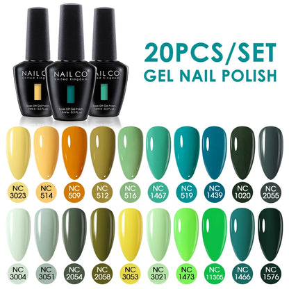 NAILCO 15ml Gel Nail Polish Set 30pcs/Lot Gel Polish Nail Soak Off UV LED Semi-Permanent Varnishes Nail Art Salon Free Shipping