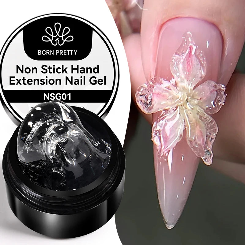 BORN PRETTY 15ml Clear Non Stick Hand Extension Gel 3D Shaping Sculpting Carving Nail Art Solid Hard Gel for Fake Nail