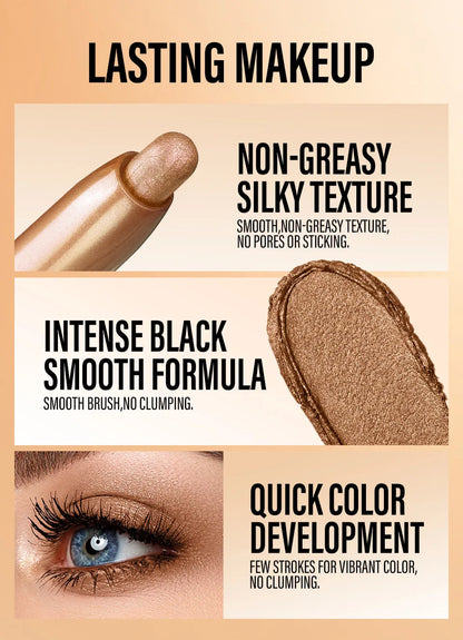 Pearlescent Matte Eyeshadow Pencil Waterproof Smoky Glitter Highlighter Pen Black Brown Makeup Tool Creamy Smooth