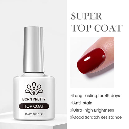 BORN PRETTY Sparkling Glass Bead Cat Magnetic Gel Nail Polish Flash White Spar Red Color Semi Permanent Soak Off UV Gel Varnish