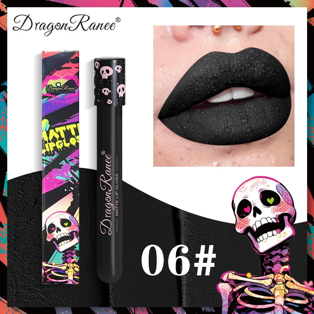 12 Color Halloween Lip Gloss Makeup Black Green Purple Lipstick Christmas Tint Moisturizer Waterproof Matte Lipstick Lip Pigment