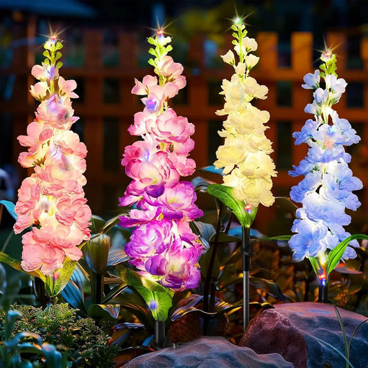1pc Solar powered hyacinth lawn lights are suitable for courtyards, trails, holiday gatherings, gardens, and Mother's Day gifts