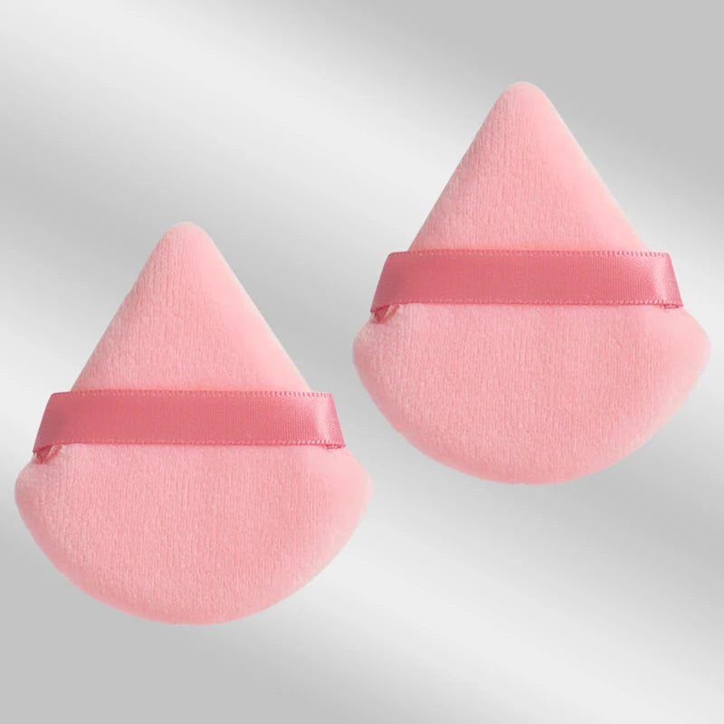 2 件 Triangle Powder Puff Face Makeup Sponge Soft Velvet Cosmetic Puff Blender Beauty Foundation Sponge Make up Accessories