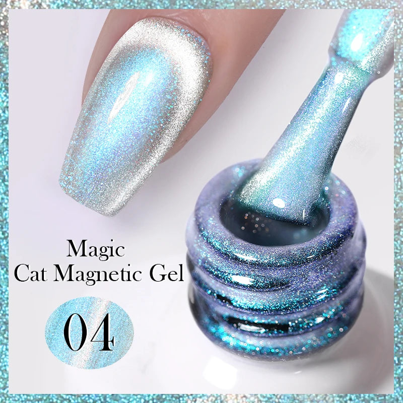 BORN PRETTY Sparkling Glass Bead Cat Magnetic Gel Nail Polish Flash White Spar Red Color Semi Permanent Soak Off UV Gel Varnish